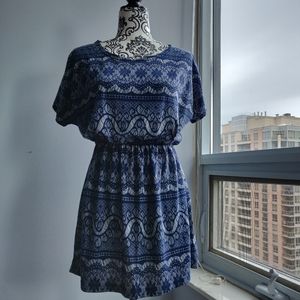 Bohemian Print Short Mini T Shirt Waist Dress